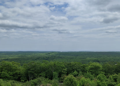 view to the east of the coast line from the summit of Mount Agamenticus.